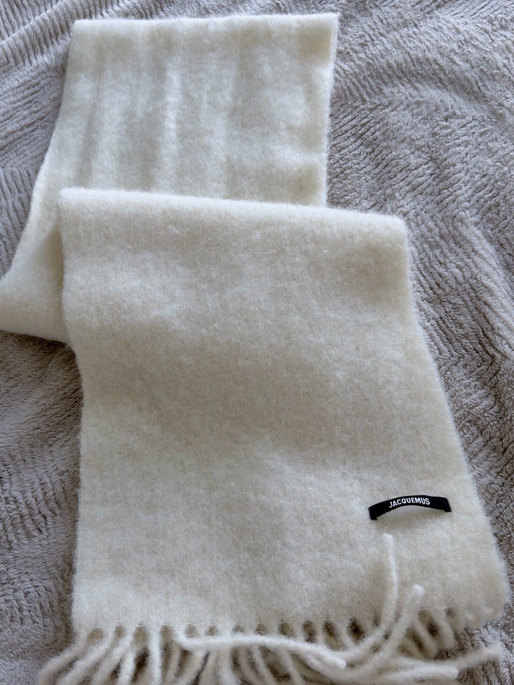 Jacquemus Off-White Fuzzy Fringe Scarf